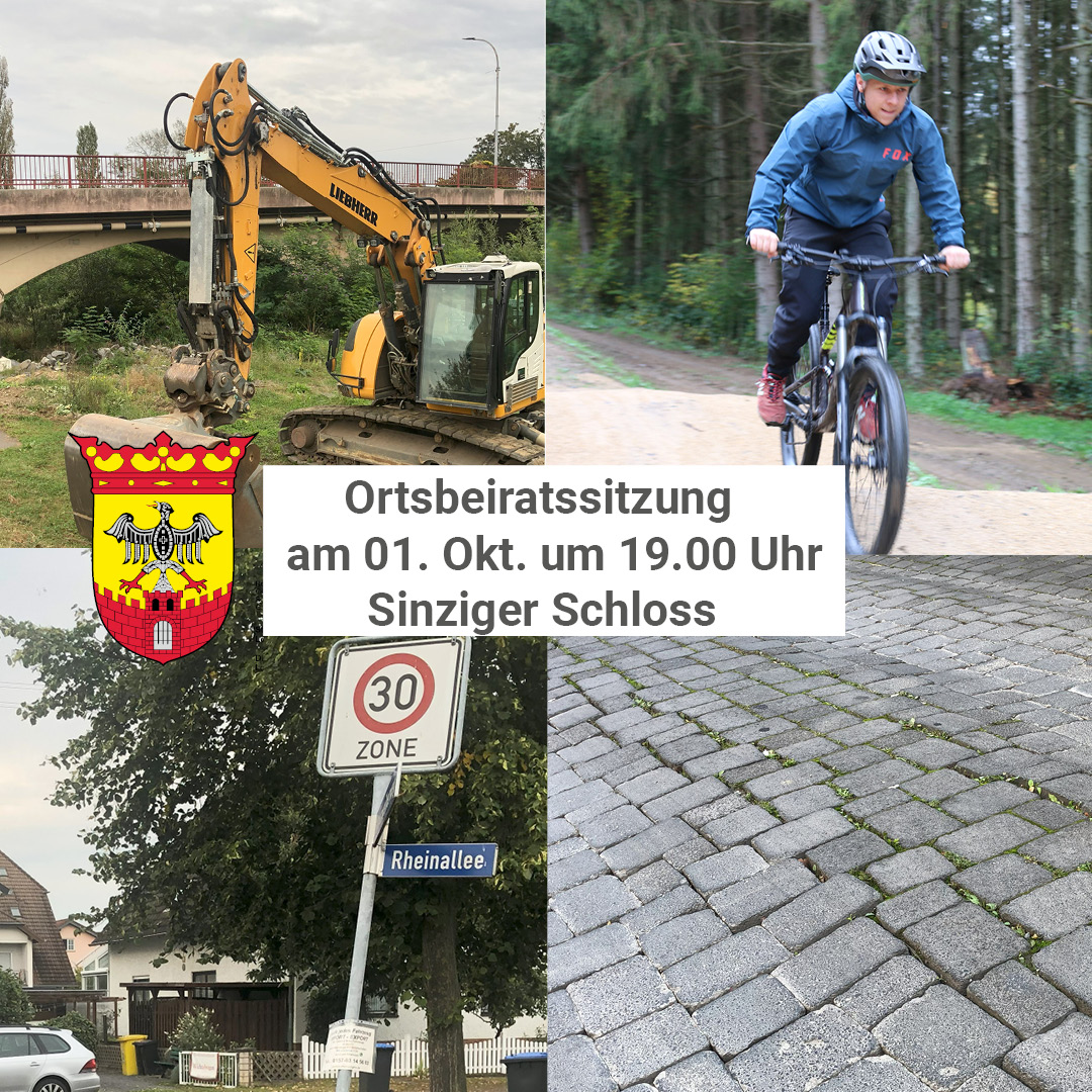 Ortsvorsteher Reiner Friedsam lädt alle Sinziger zur kommenden Ortsbeiratssitzung am 01.10.2024 ein